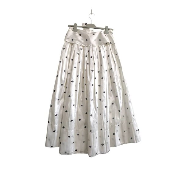 Ulla Johnson Aglae Bow-Detailed Taffeta Midi Skirt, Blanc Sz 4, NWT, $645 MSRP - Picture 4 of 16
